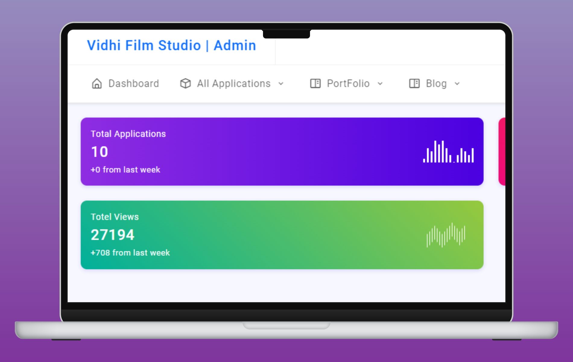 Customized Photography Studio Admin Panel